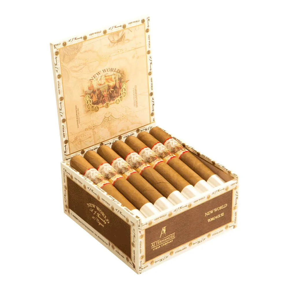 AJ Fernandez New World Connecticut Toro 20 puro açık ahşap kutu