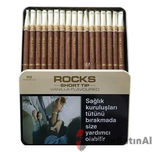 Rocks-Short-Tip-Vanilla-Sigarillo.jpg Rocks Short Tip Vanilla Sigarillo - Vanilya Aromalı - Görsel 1