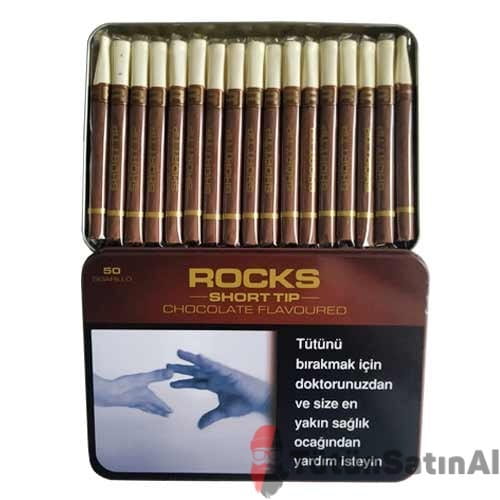 Rocks-Short-Tip-chocolate-satin-al.jpg Rocks Short Tip Chocolate Sigarillo- Çikolata Aromalı - Görsel 1
