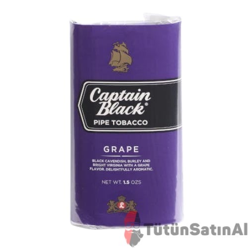 captain-black-grape-uezuem-ithal-pipo-tuetuenuejpgw1920q75.jpeg Captain Black Grape (Üzüm) İthal Pipo Tütünü – Düşük Dil Isırması - Görsel 1