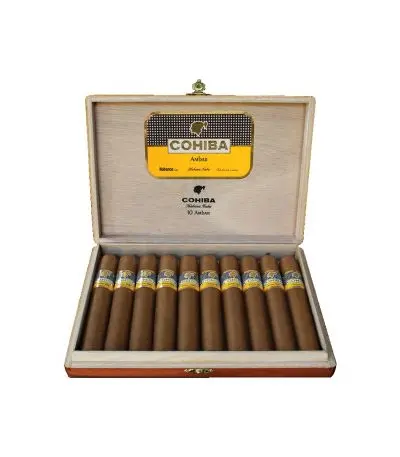 Cohiba Ámbar 10’lu açık ahşap puro kutusu