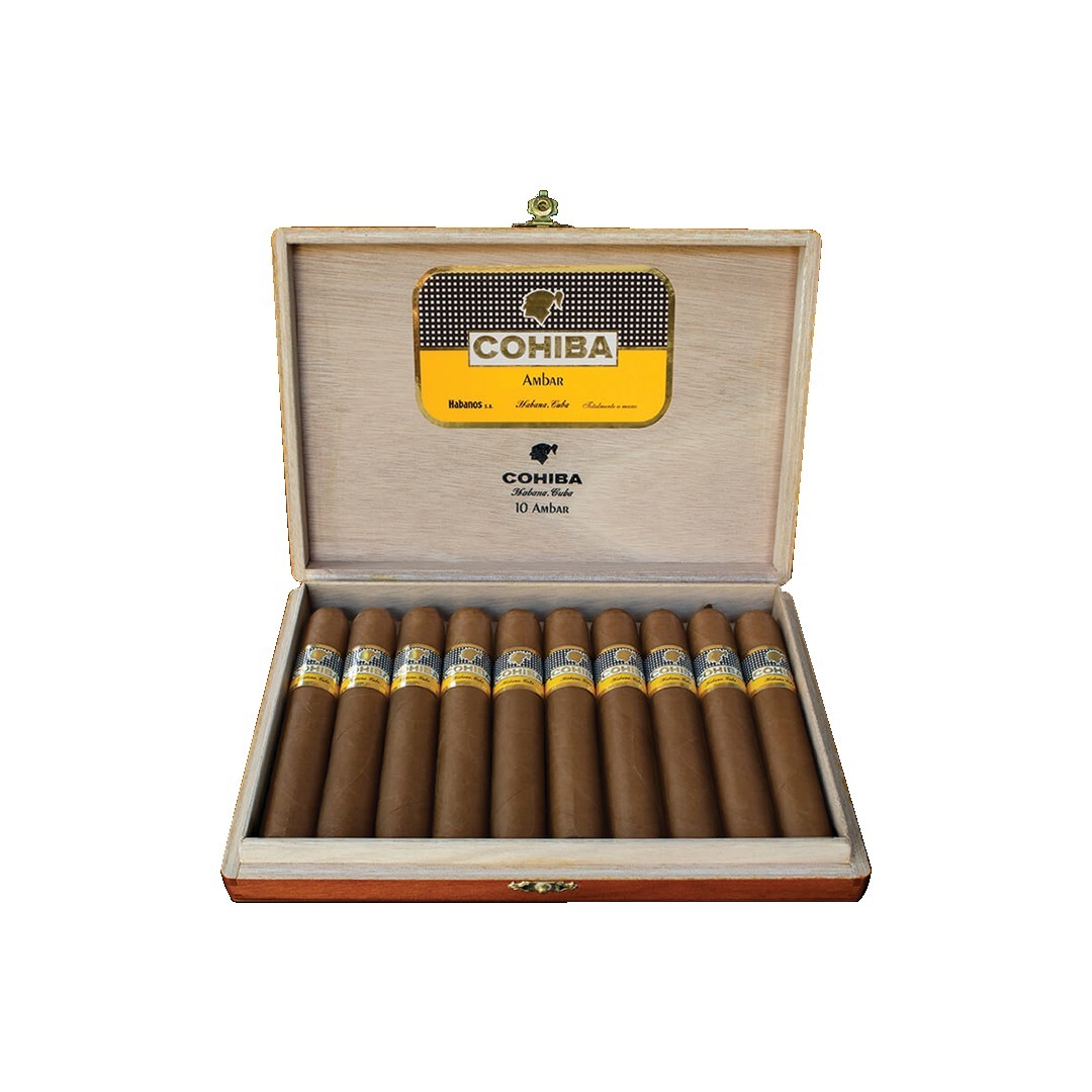Cohiba Ámbar 10’lu açık kutu Cohiba Ámbar 10’lu açık ahşap puro kutusu