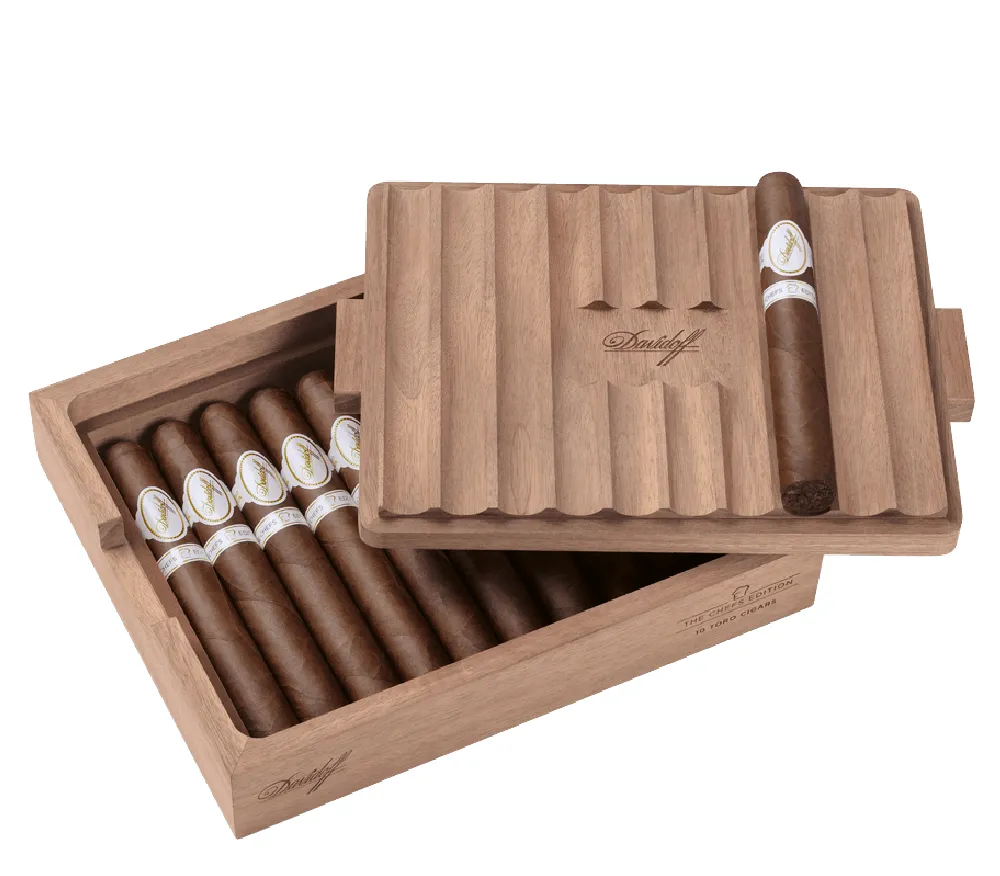davidoff-chefs-edition-limited-edition-2025.webp Davidoff Chefs Edition 2025 puroları açık ahşap kutuda