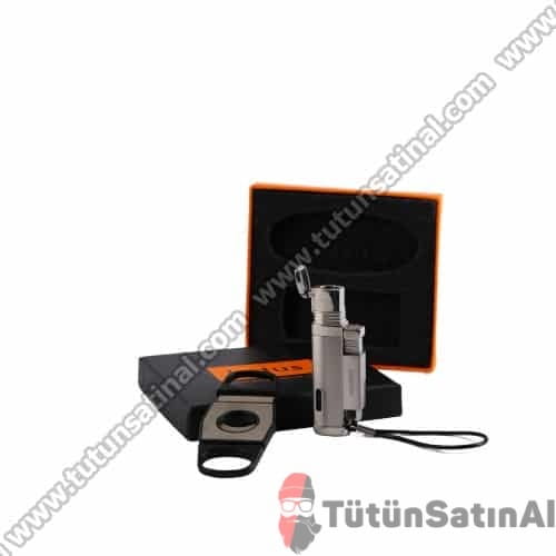 honest-puro-cakmagi-ve-puro-makasi-set-gumus-grisi.jpg Honest Puro Çakmağı Ve Puro Makası Set Gümüş Grisi - Görsel 1