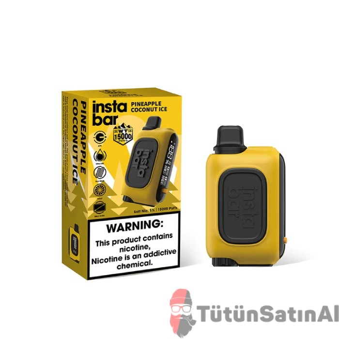 instabar-wt15000-rechargeable-disposable-device-pineapple-coconut-ice-tutuncesitleri50.jpg InstaBar WT15000 Pineapple Coconut İce Rechargeable Disposable Device - Görsel 1