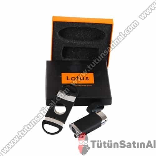 lotus-puro-delici-cakmak-ve-puro-makasi-siyah-set.jpg Lotus Puro Delici Çakmak Ve Puro Makası Siyah Set - Görsel 1