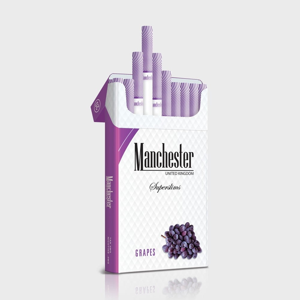 manchester-grapes-id-001.jpg Manchester Superslims Grapes – Üzüm Aromalı ithal Sigara - Görsel 1