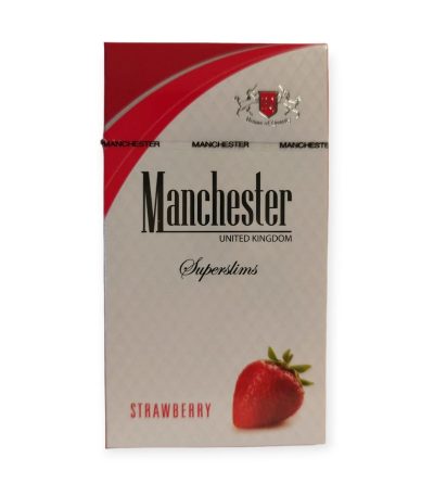 Manchester Superslims Strawberry çilekli sigara paketi