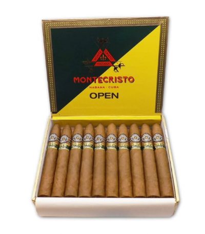 Montecristo Open Regata 20’li ahşap kutu, açık kutu görünümü