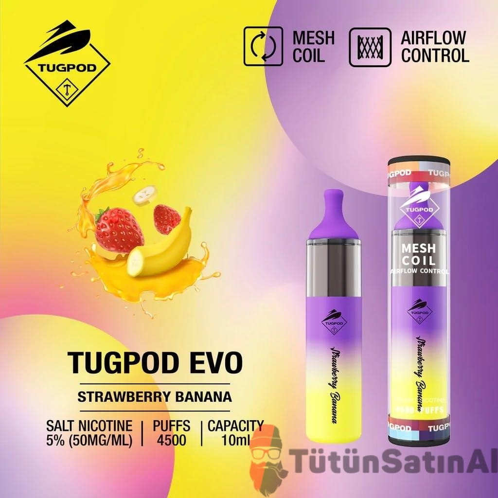 tugboat-evo-4500-puffs-strawberry-banana-cilekli-muzlujpgw1920q75.jpeg Tugboat Evo 4500 PUFFS - Strawberry Banana - Çilekli Muzlu - Görsel 1